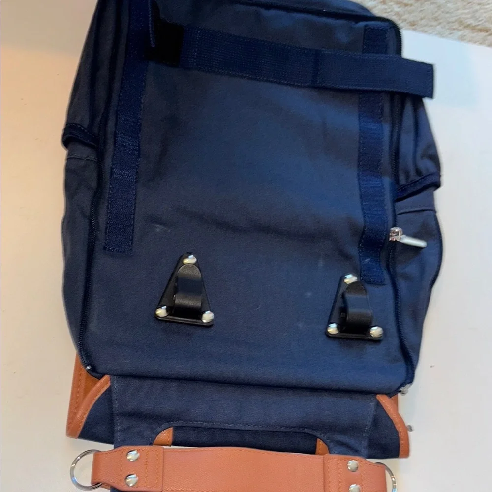 Rear Bike Backpack Laptop (Blue) Convertible Double Pannier for Bicycles